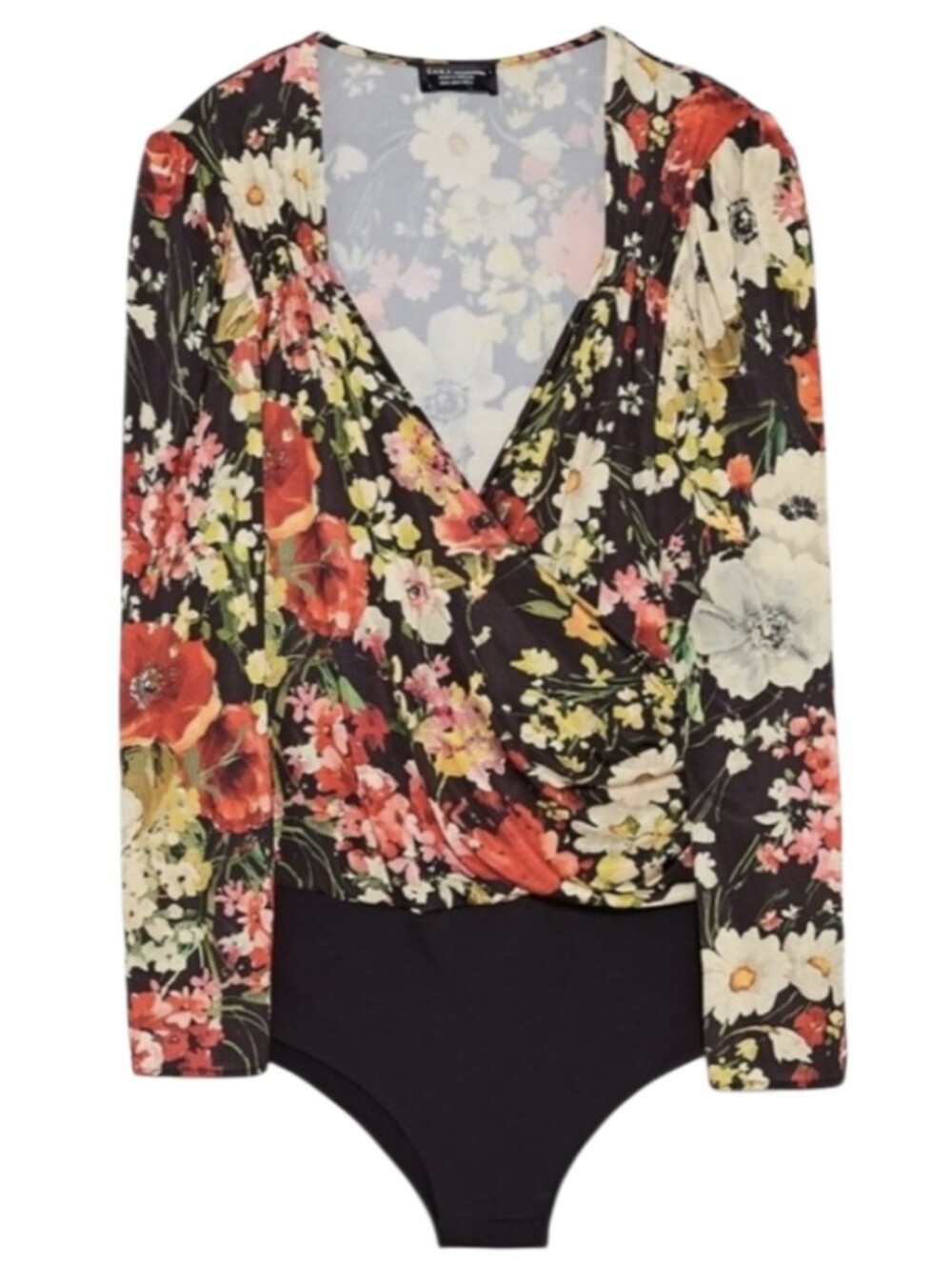 EC ZARA Long Sleeve Floral Body Suit